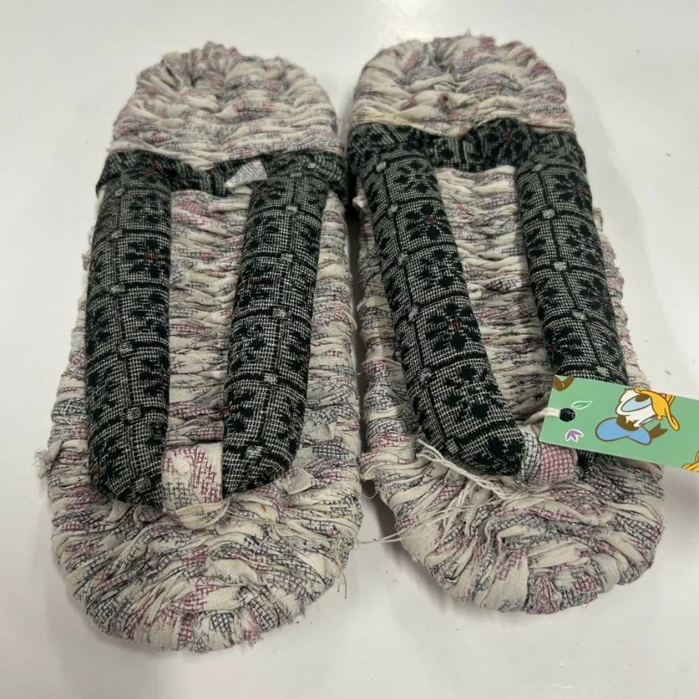 Samurai Fabric Slippers 12”‎ Handmade Look Boho Lounge House Shoes